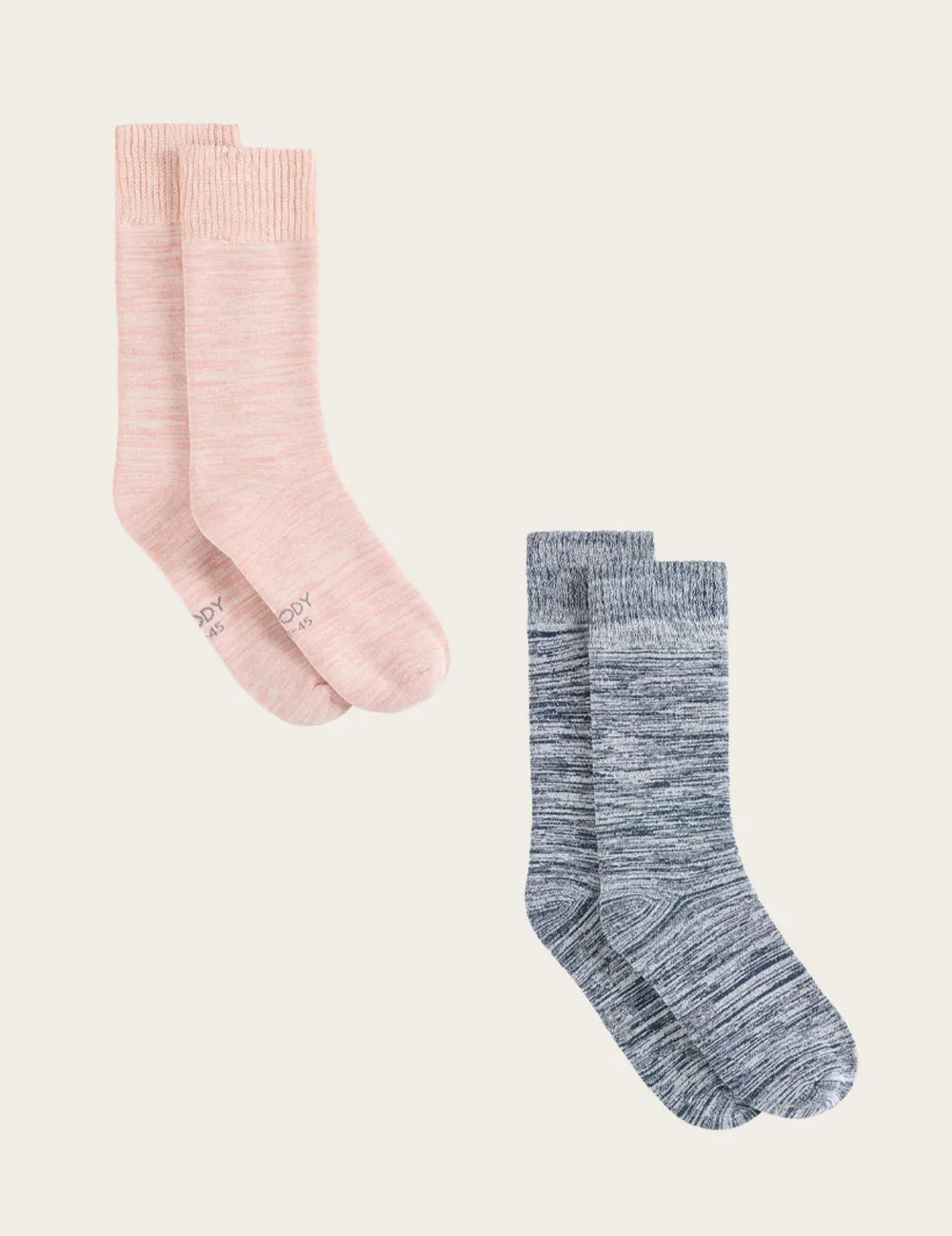 2-Pack Giftbox - Chunky Bed Sock - Dusty Pink/Dove