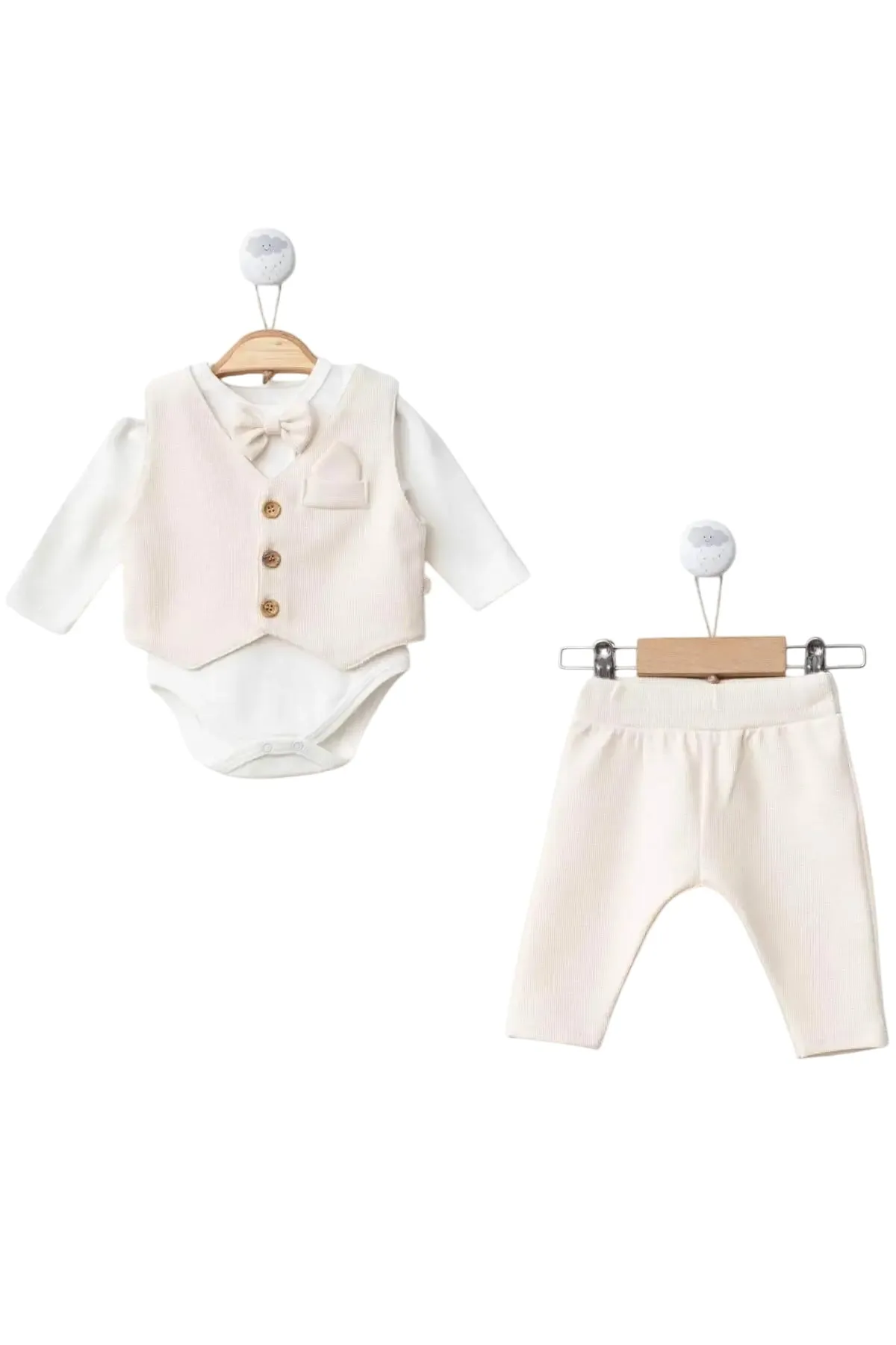 Adam Ecru Baby Boy Set