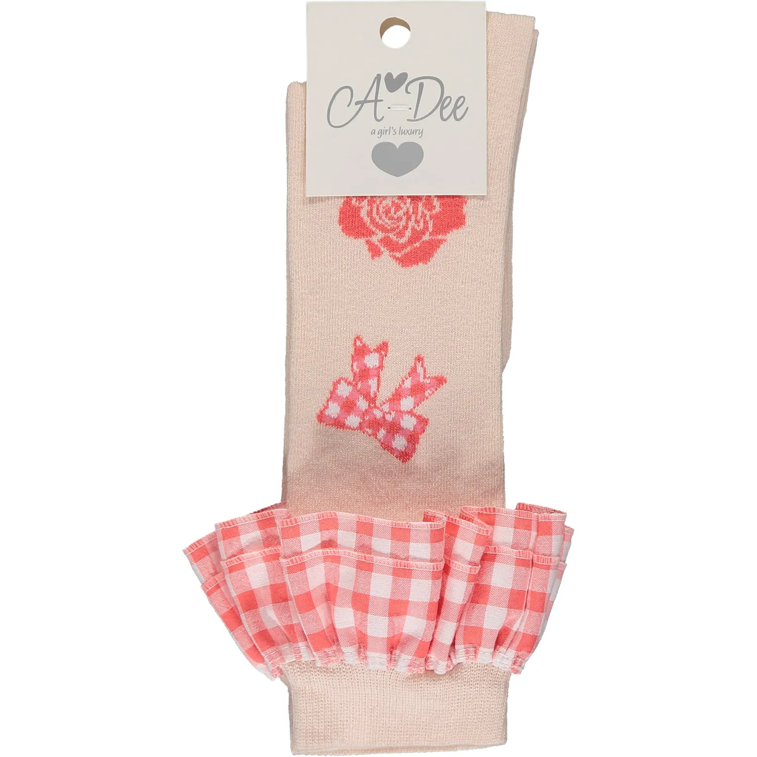 A'Dee - Rose Print Knee High Socks, Yasmina