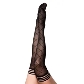 Anna - Diamond Thigh High - Size C - Black