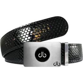 Ballmarker Black Snakeskin Leather Texture Belt