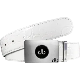 Ballmarker White Crocodile Leather Texture Belt