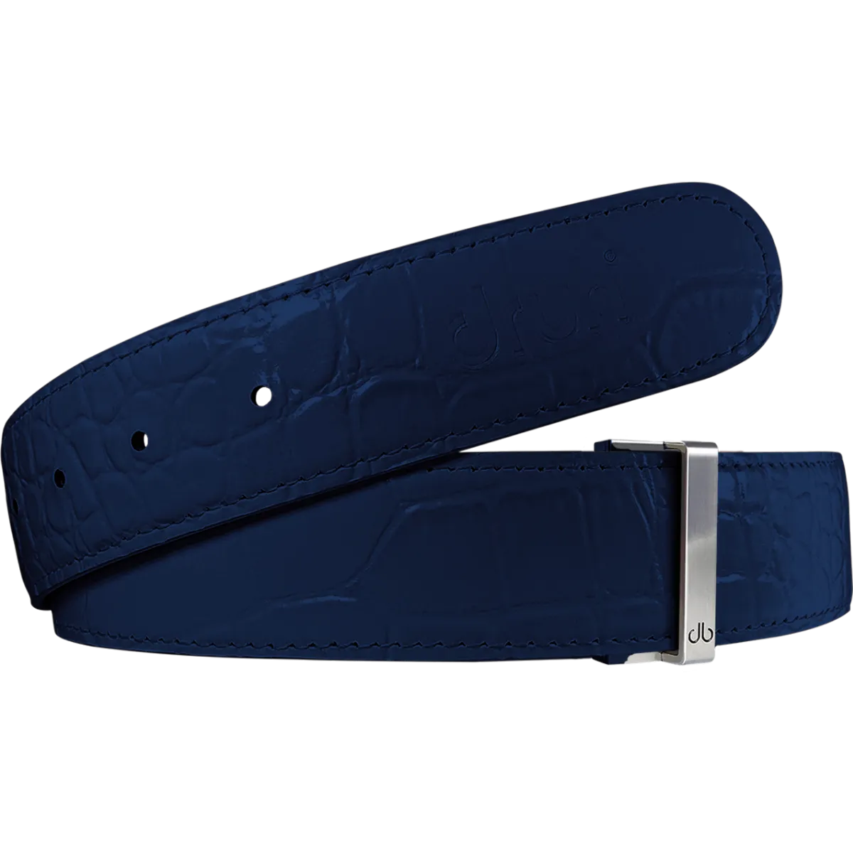 Blue Crocodile Textured Leather Belt