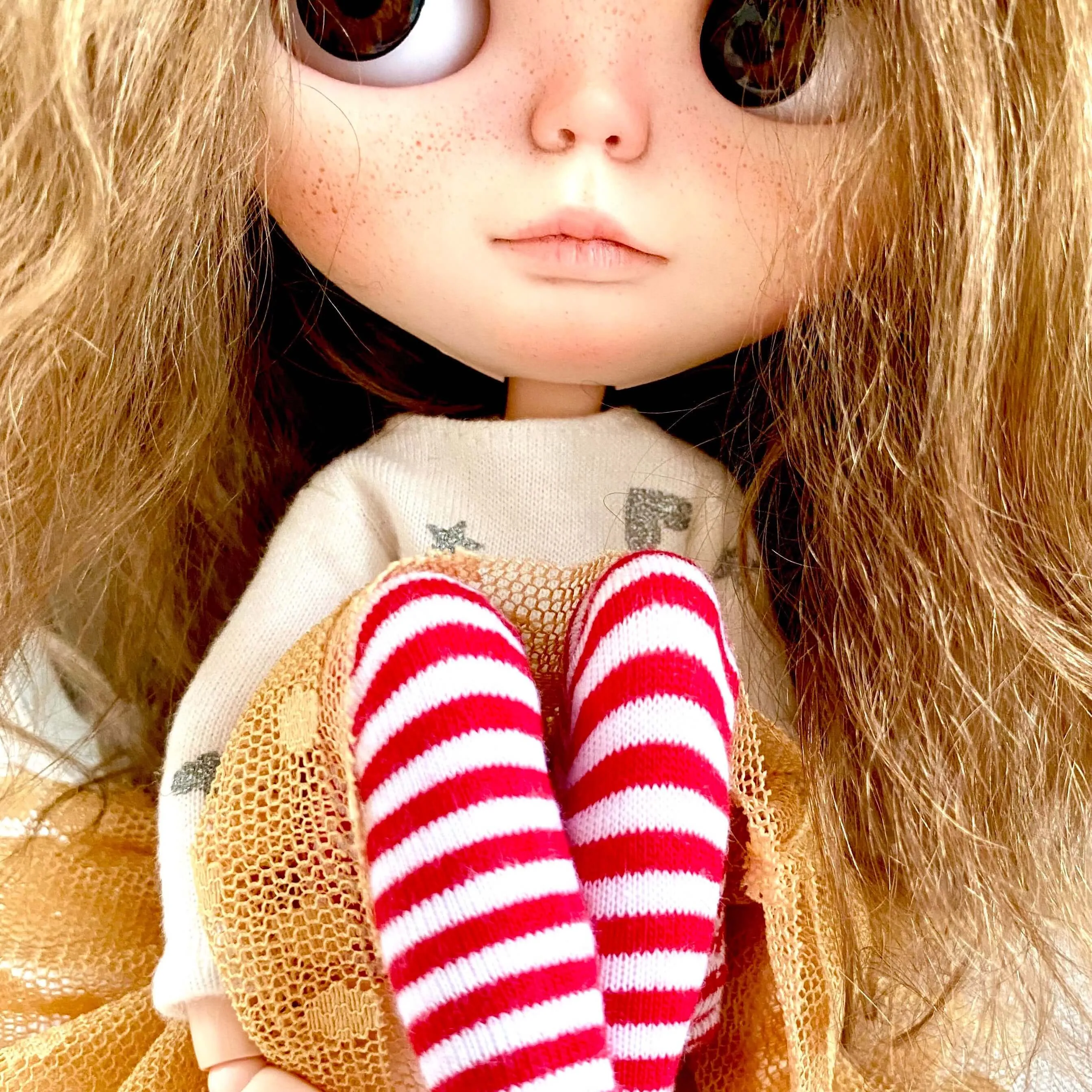 Blythe doll socks Red Stripy