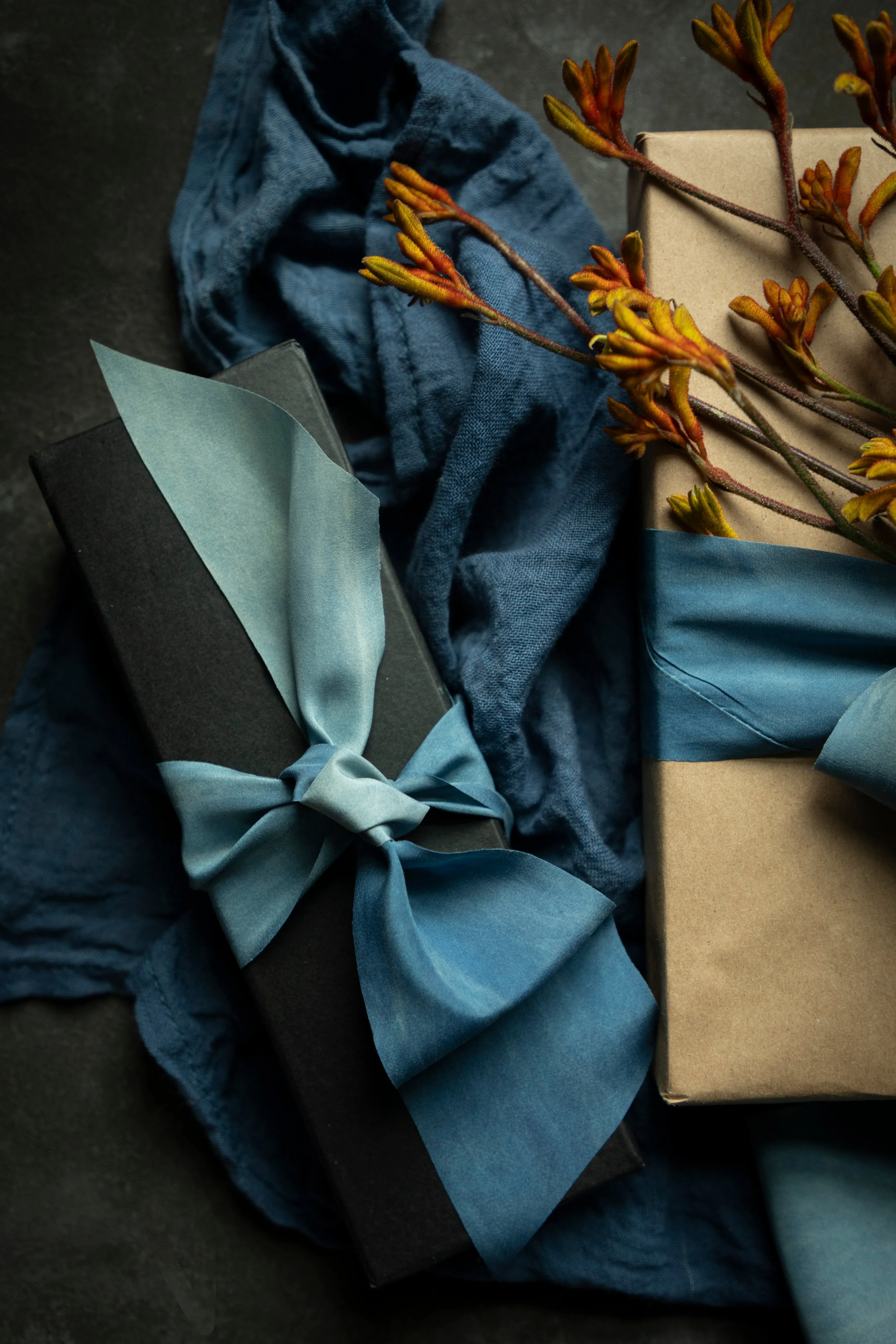 Bohemian Blue Silk Ribbon