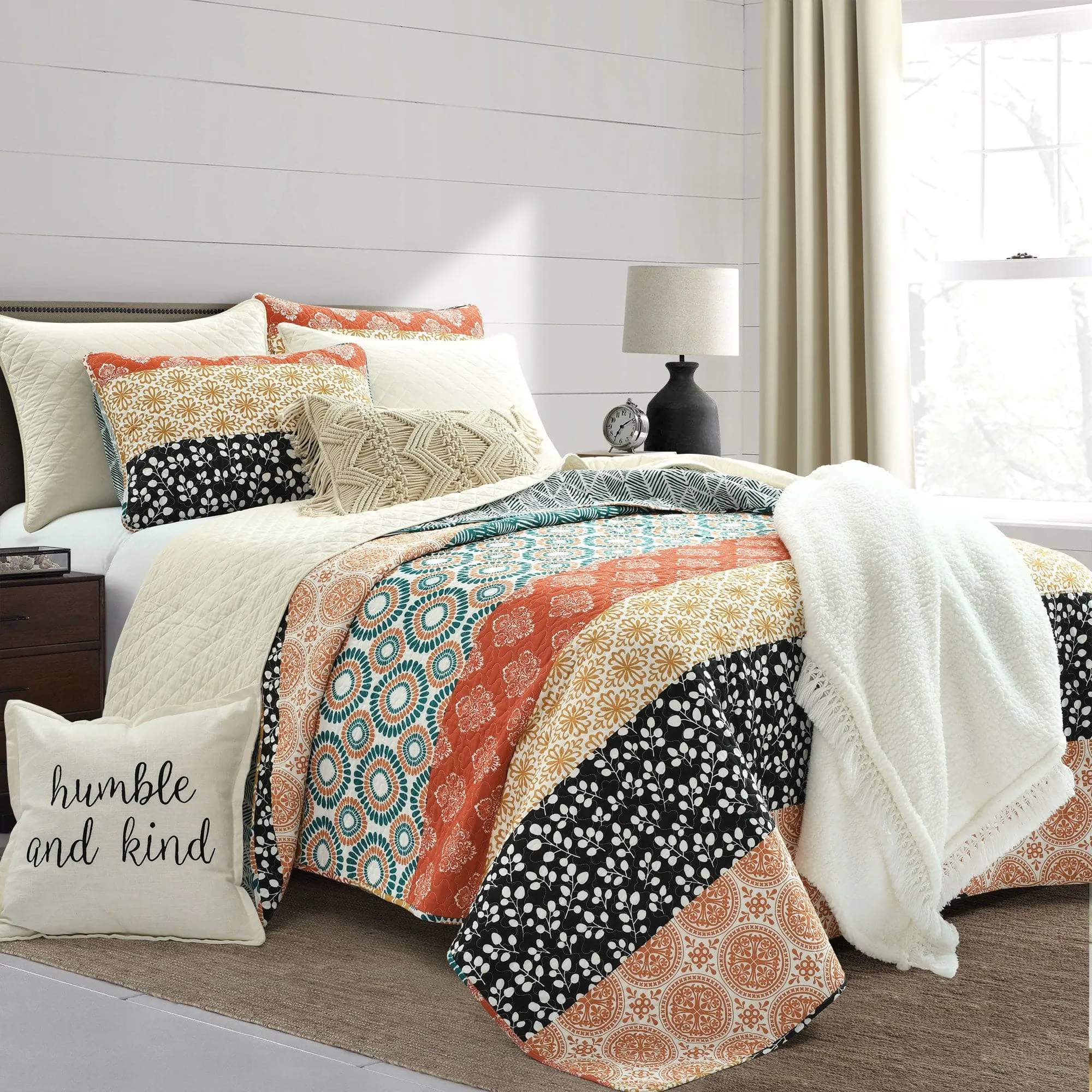 Bohemian Stripe Cotton Reversible Duvet Cover Set