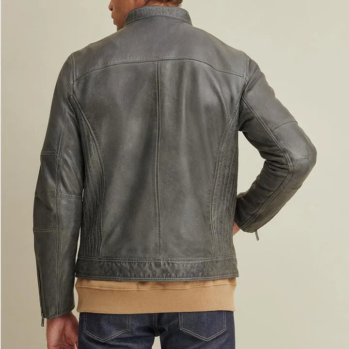 Buy Best 100%High Quality New Fashion Greensih Motorbike Leather Moto Jacket