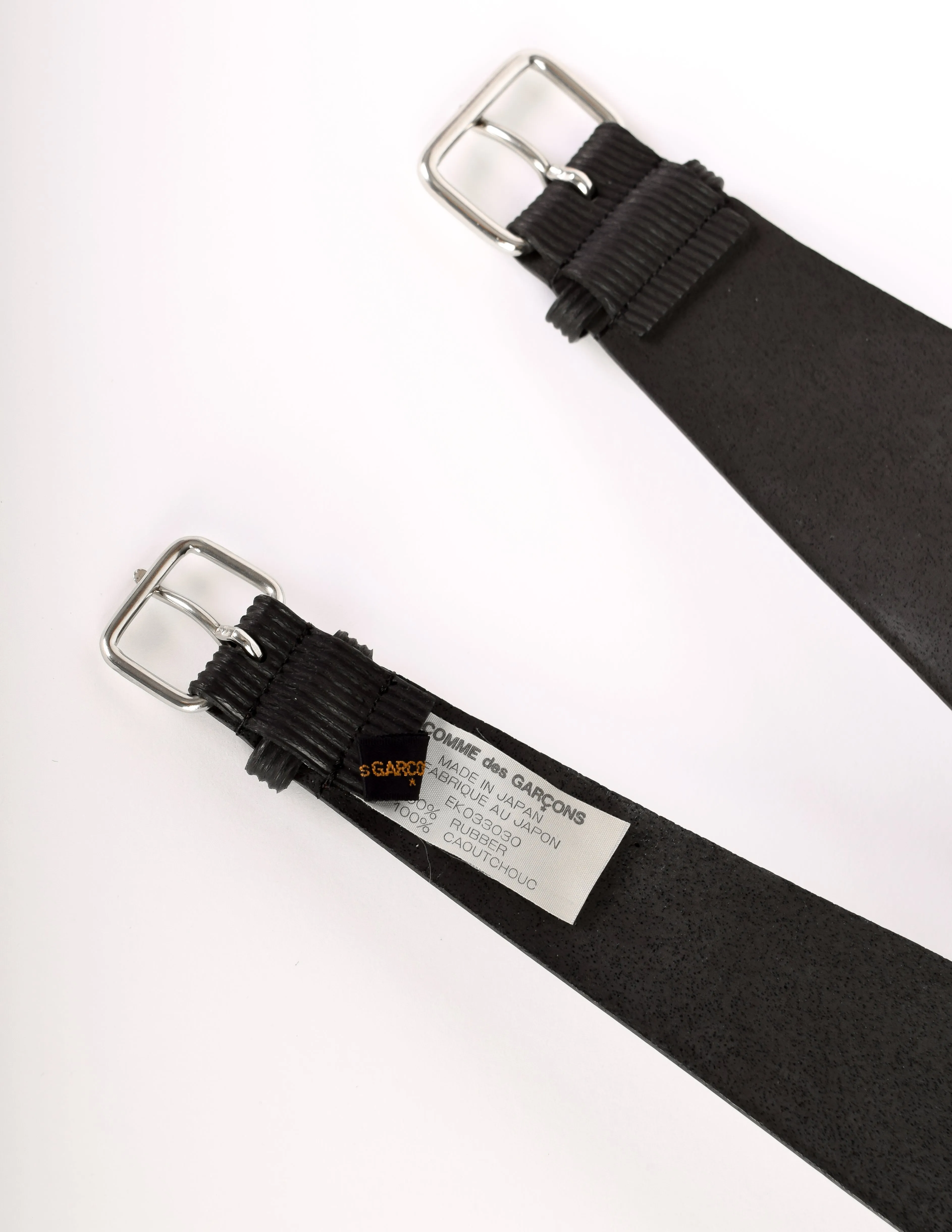 Comme des Garcons Vintage Asymmetrical Black Rubber Crisscross Belt