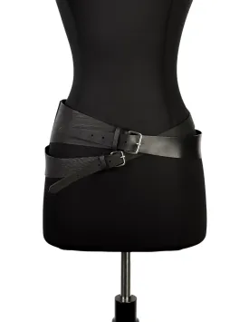 Comme des Garcons Vintage Asymmetrical Black Rubber Crisscross Belt