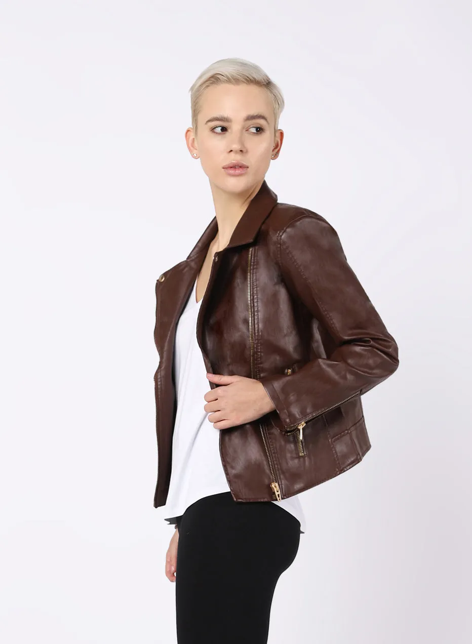 Dex Wayne Faux Leather Moto Jacket