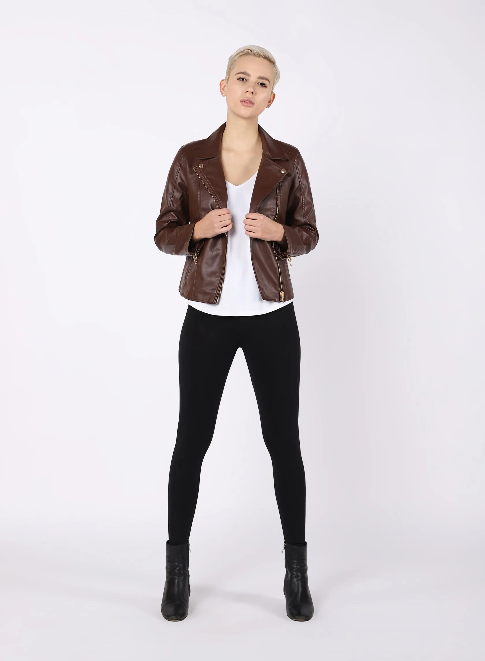 Dex Wayne Faux Leather Moto Jacket