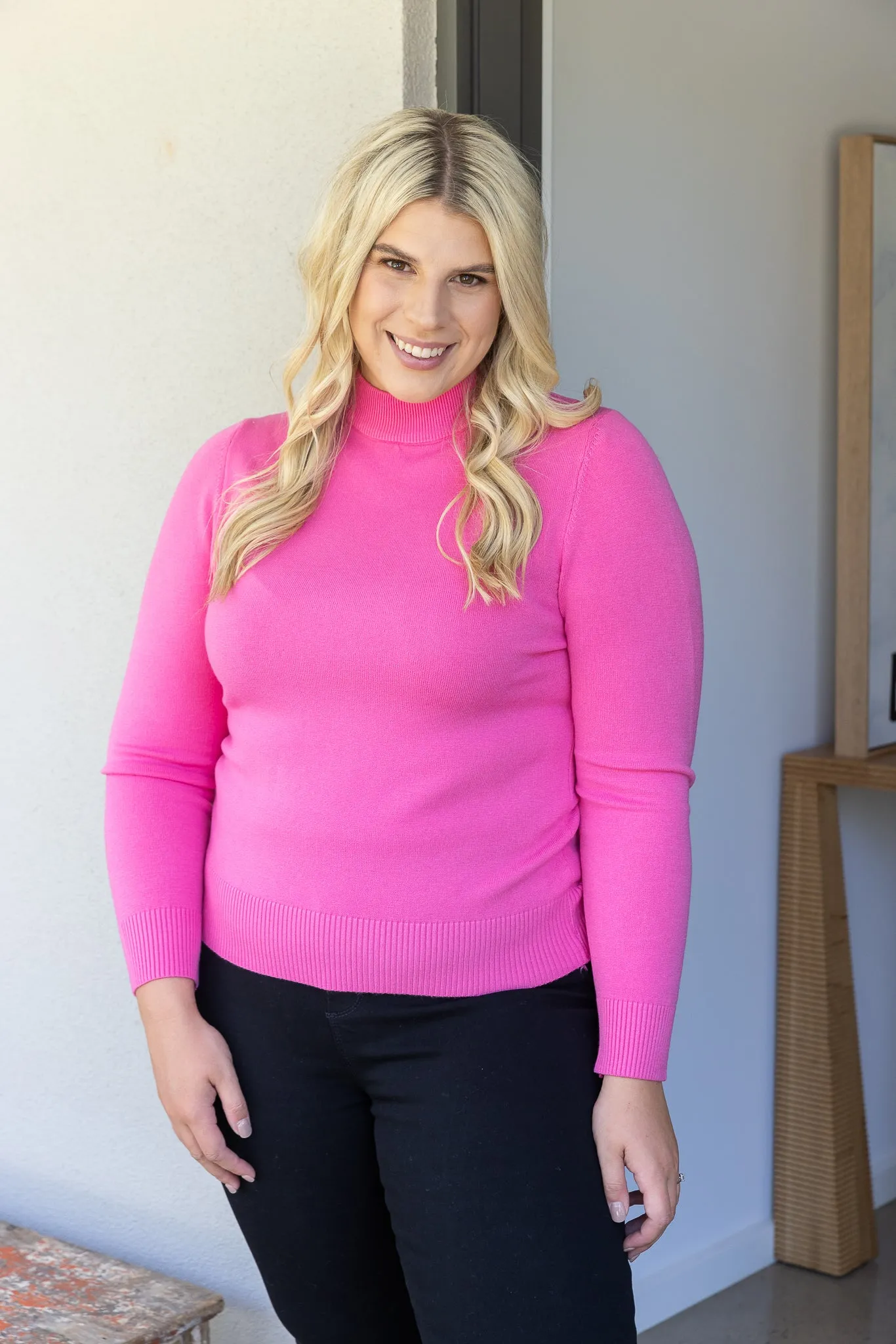 ELAINA KNIT TOP - Magenta