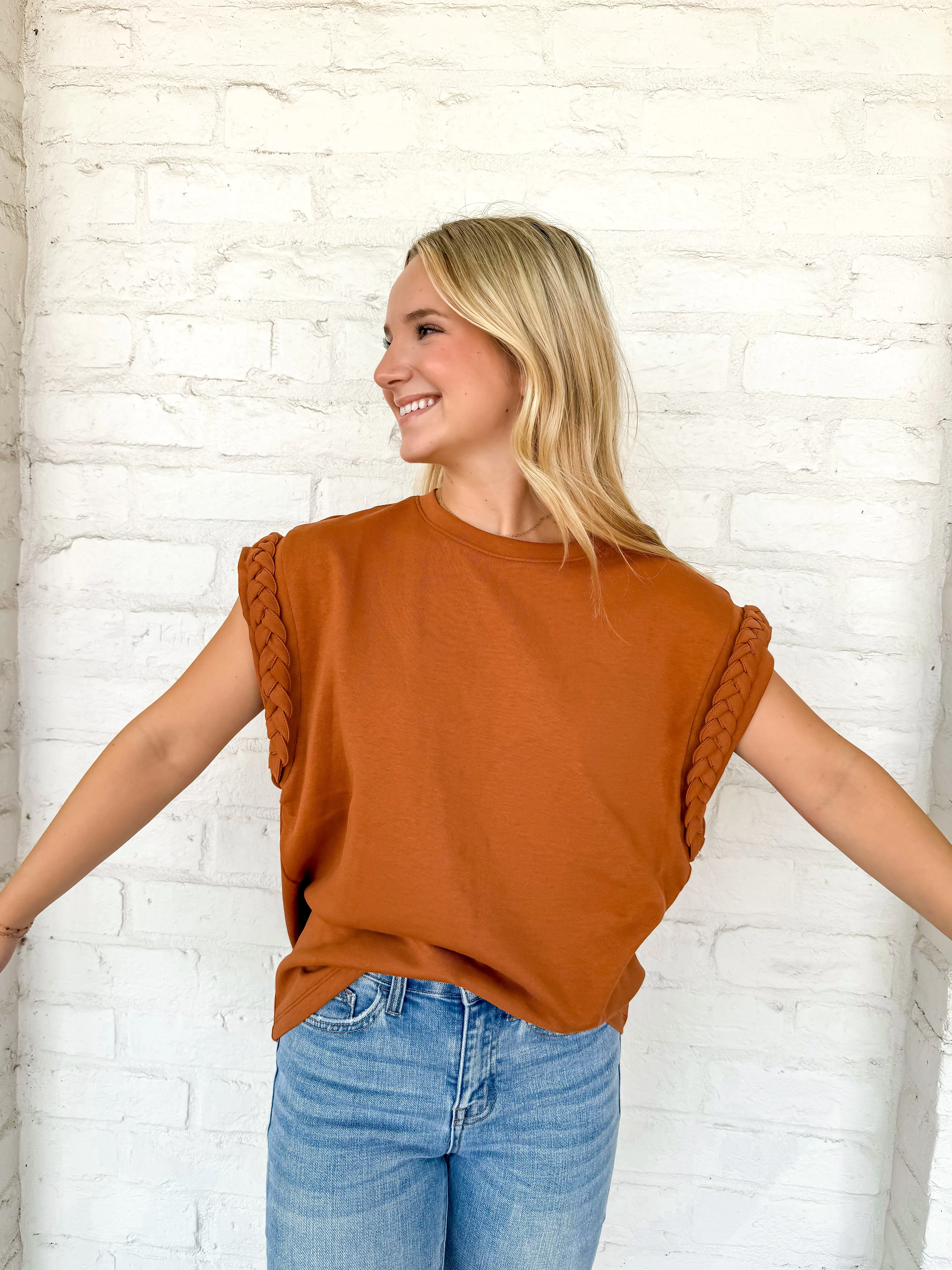 Flirty Fall Top Camel