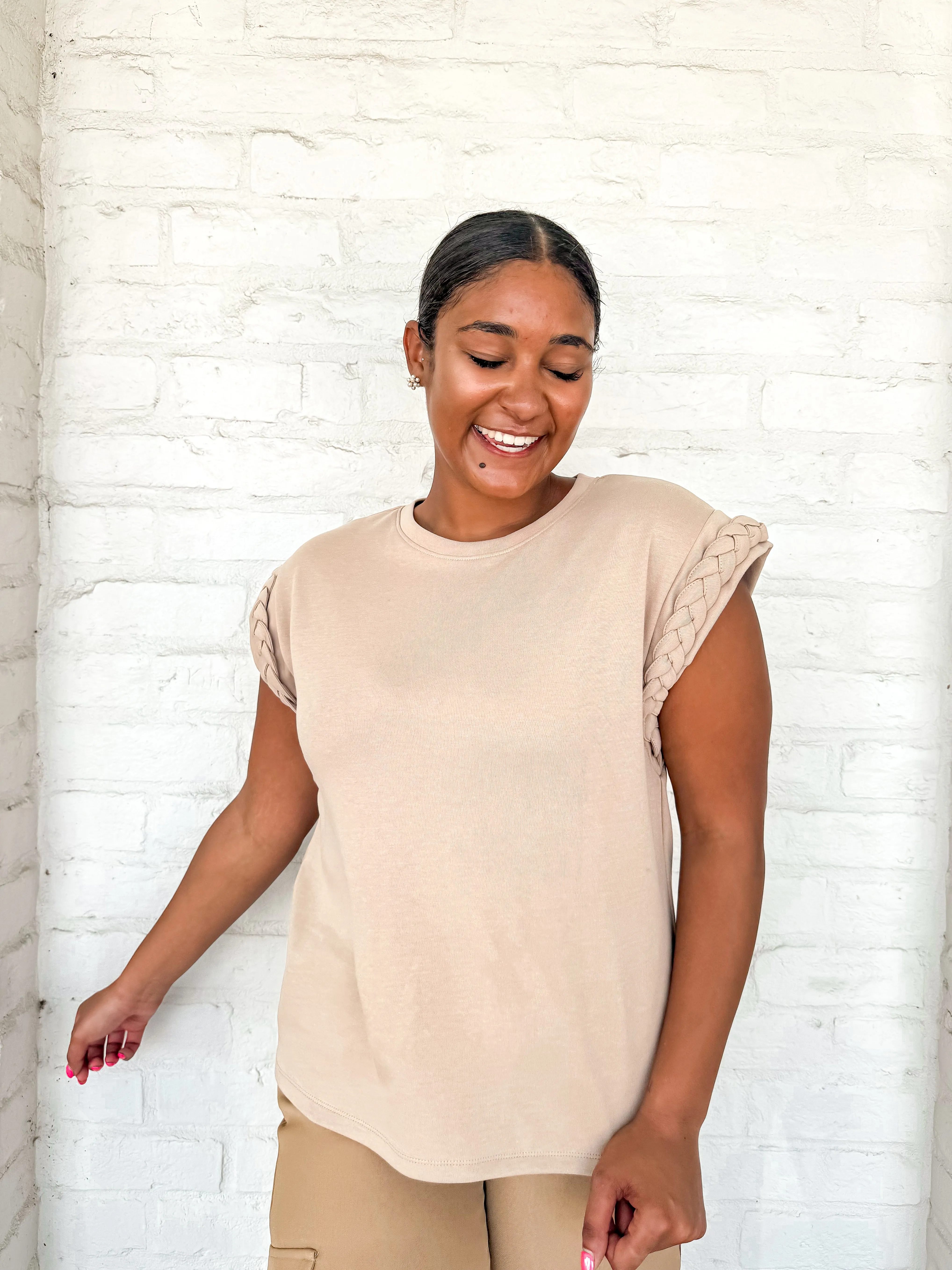 Flirty Fall Top Taupe