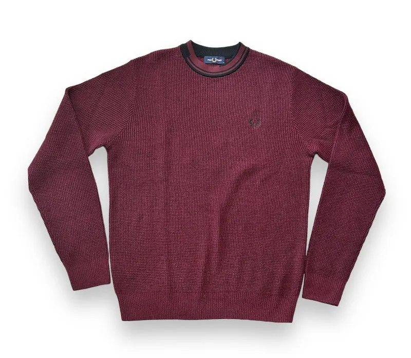 Fred Perry Aubergine Abstract Tipped Jumper