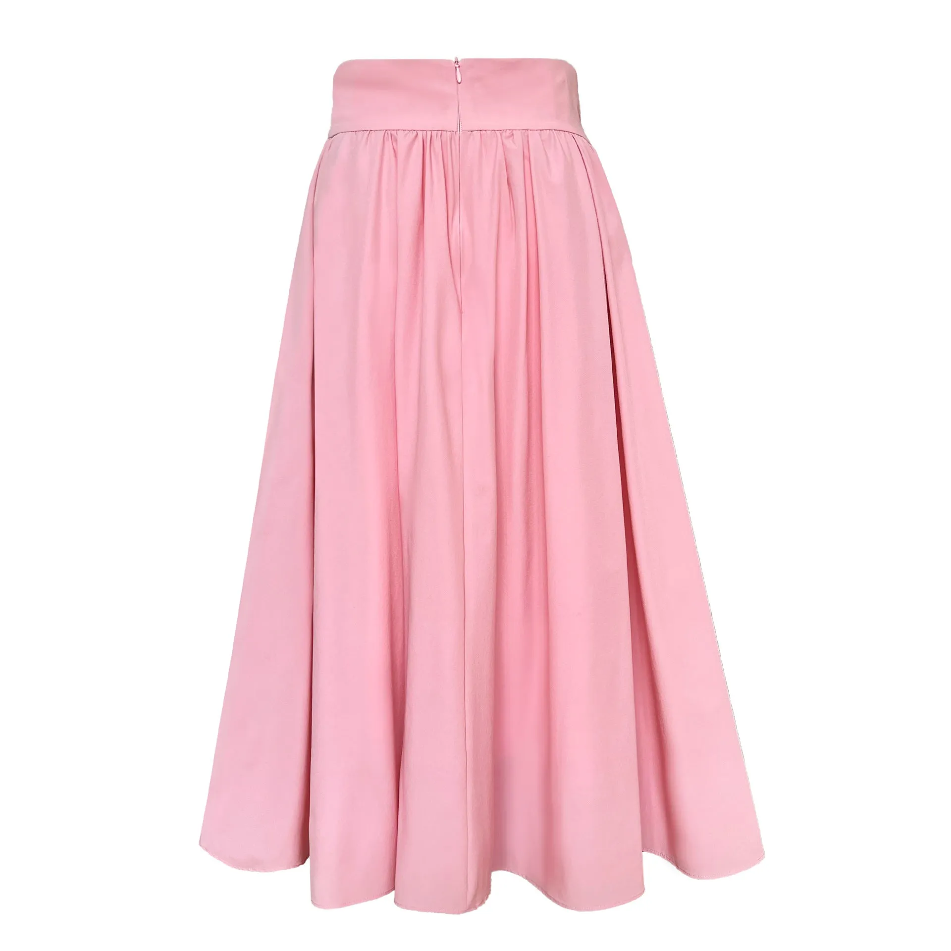 French Pink Swing A-Line Pleated Skirt