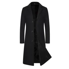 Funki Buys | Jackets | Men's Long Woolen Peacoat Overcoat