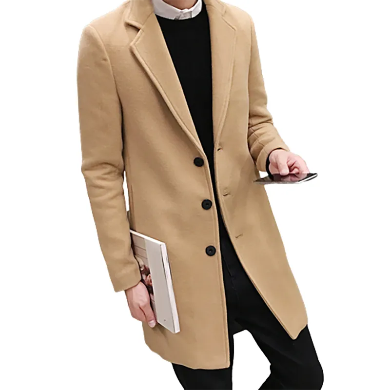 Funki Buys | Jackets | Men's Slim Fit Wool Blend Business Coat