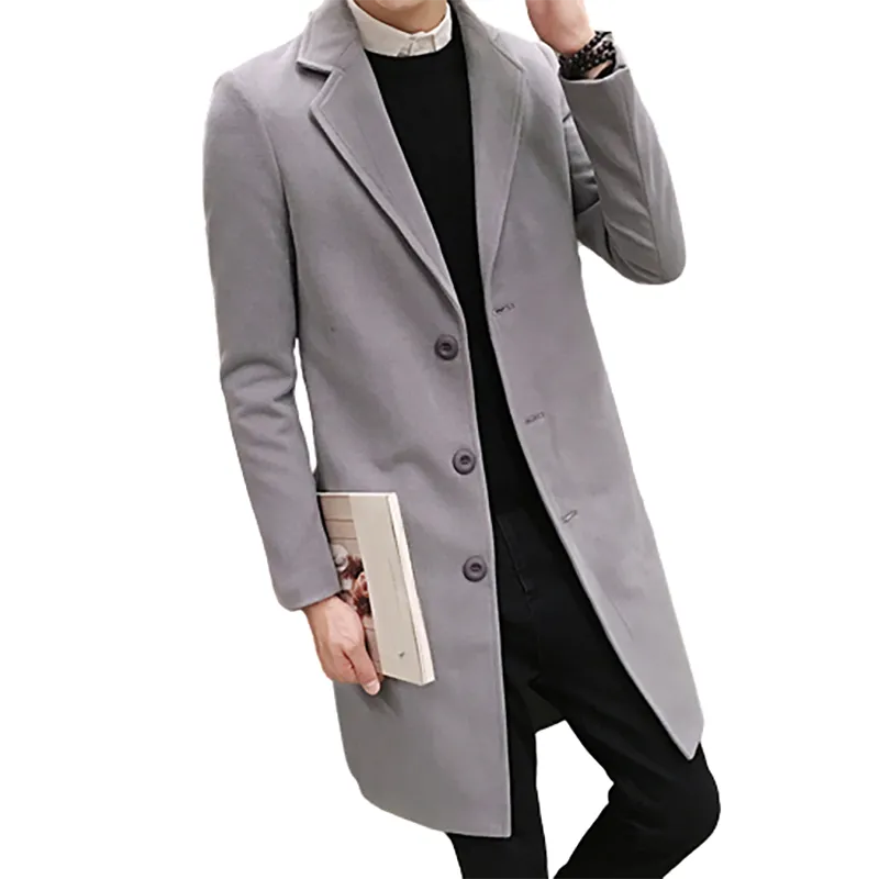 Funki Buys | Jackets | Men's Slim Fit Wool Blend Business Coat