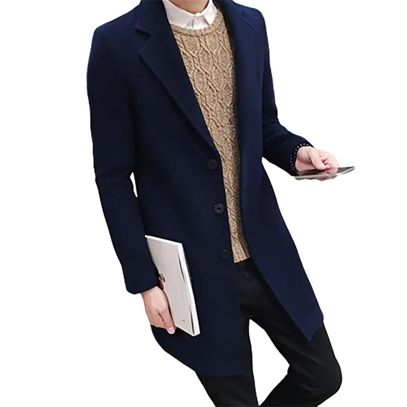 Funki Buys | Jackets | Men's Slim Fit Wool Blend Business Coat