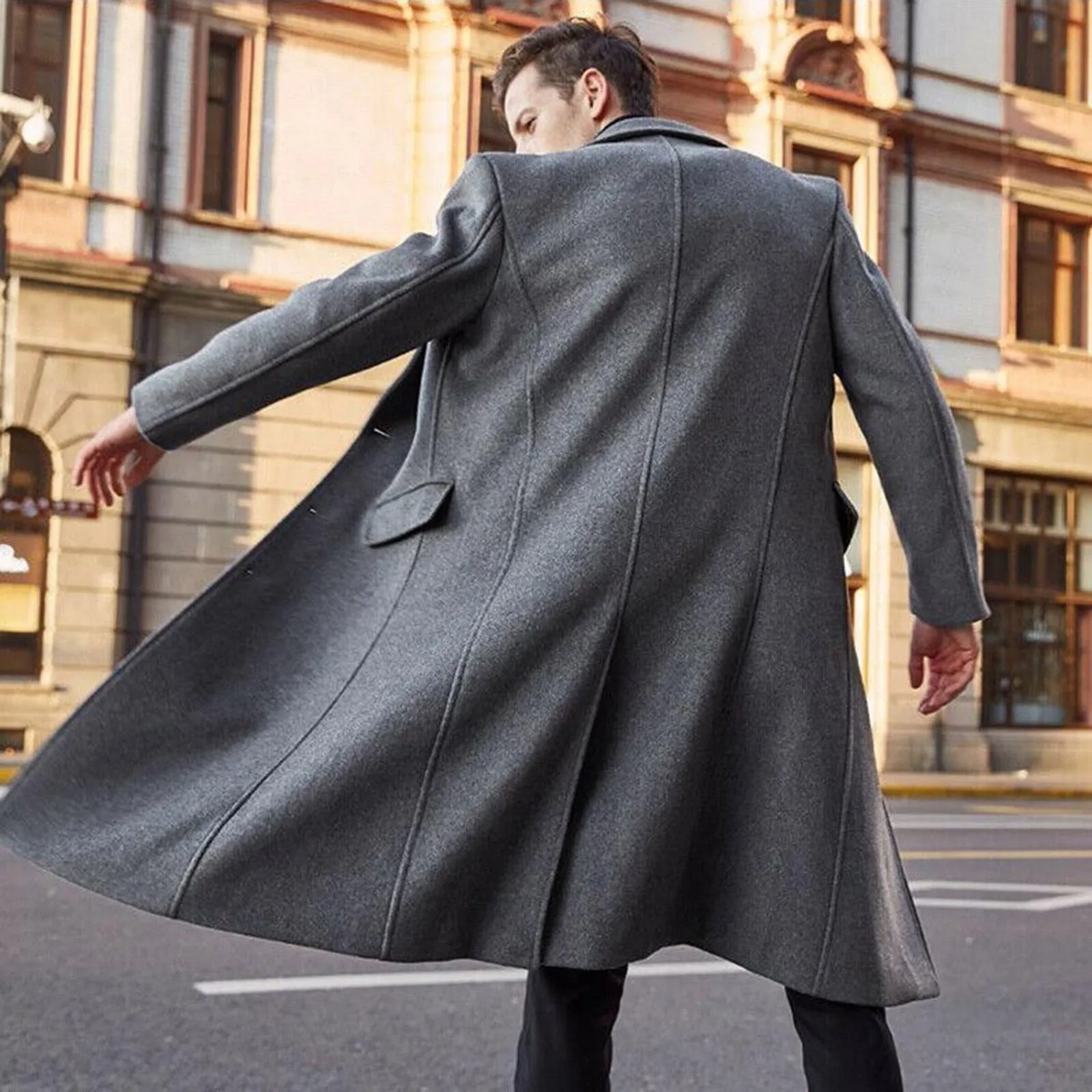 Funki Buys | Jackets | Men's Winter Woolen Topcoat Overcoat