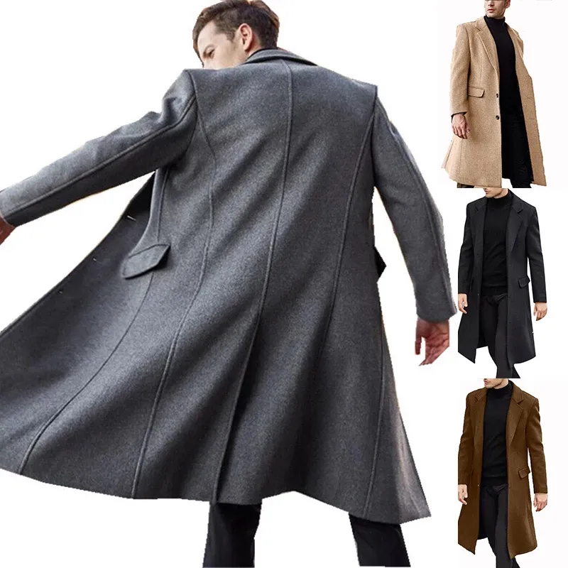 Funki Buys | Jackets | Men's Winter Woolen Topcoat Overcoat