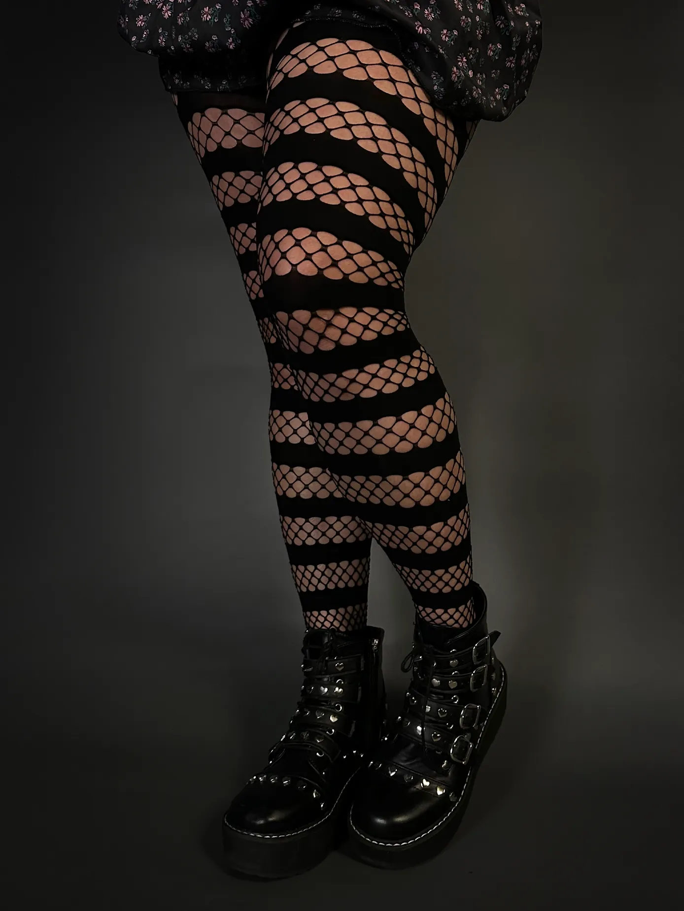 Horizontal Stripe Fishnet Tights by Pamela Mann Made in Italy