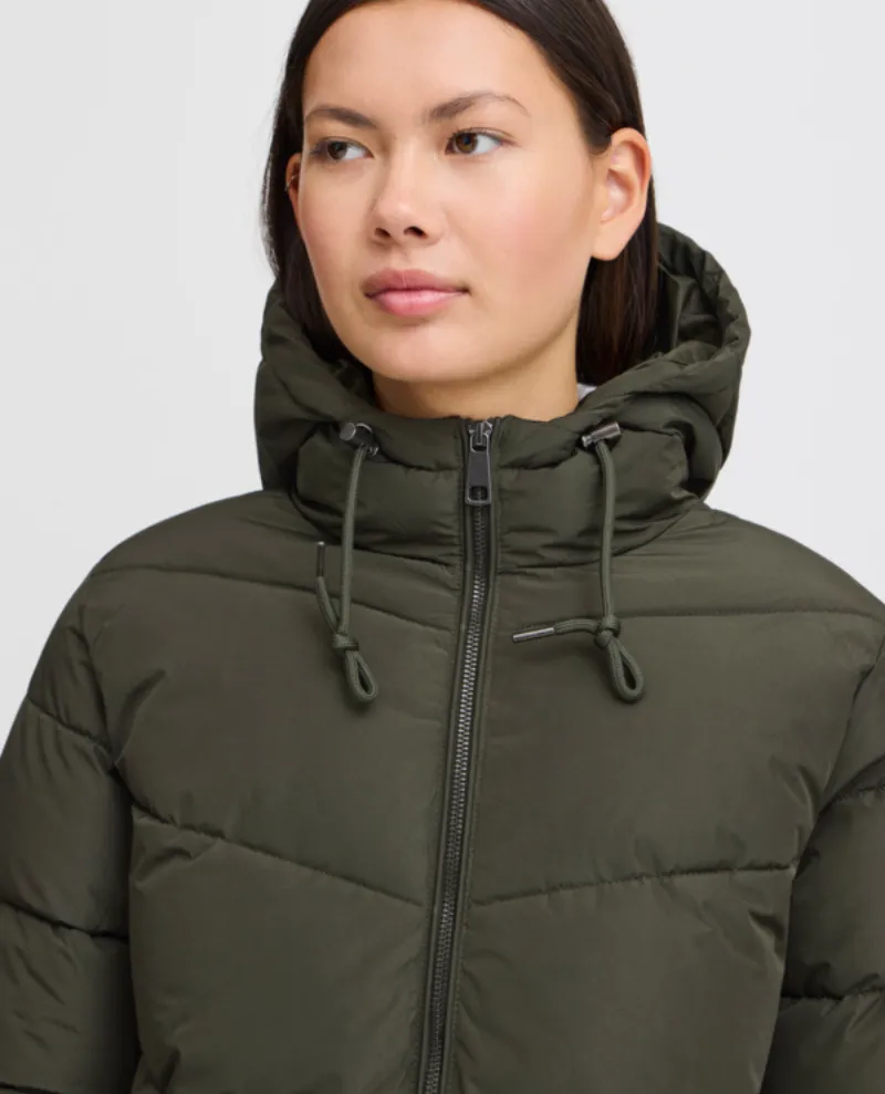 Ichi Zelana Forest Green Short Padded Jacket