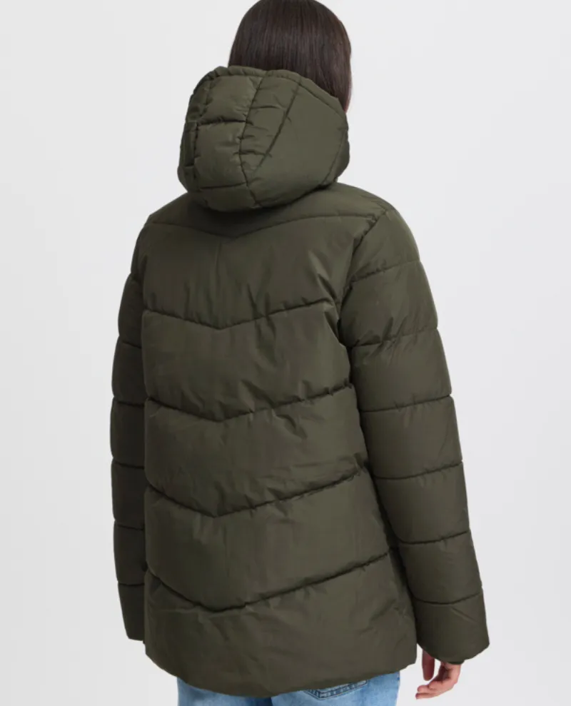 Ichi Zelana Forest Green Short Padded Jacket