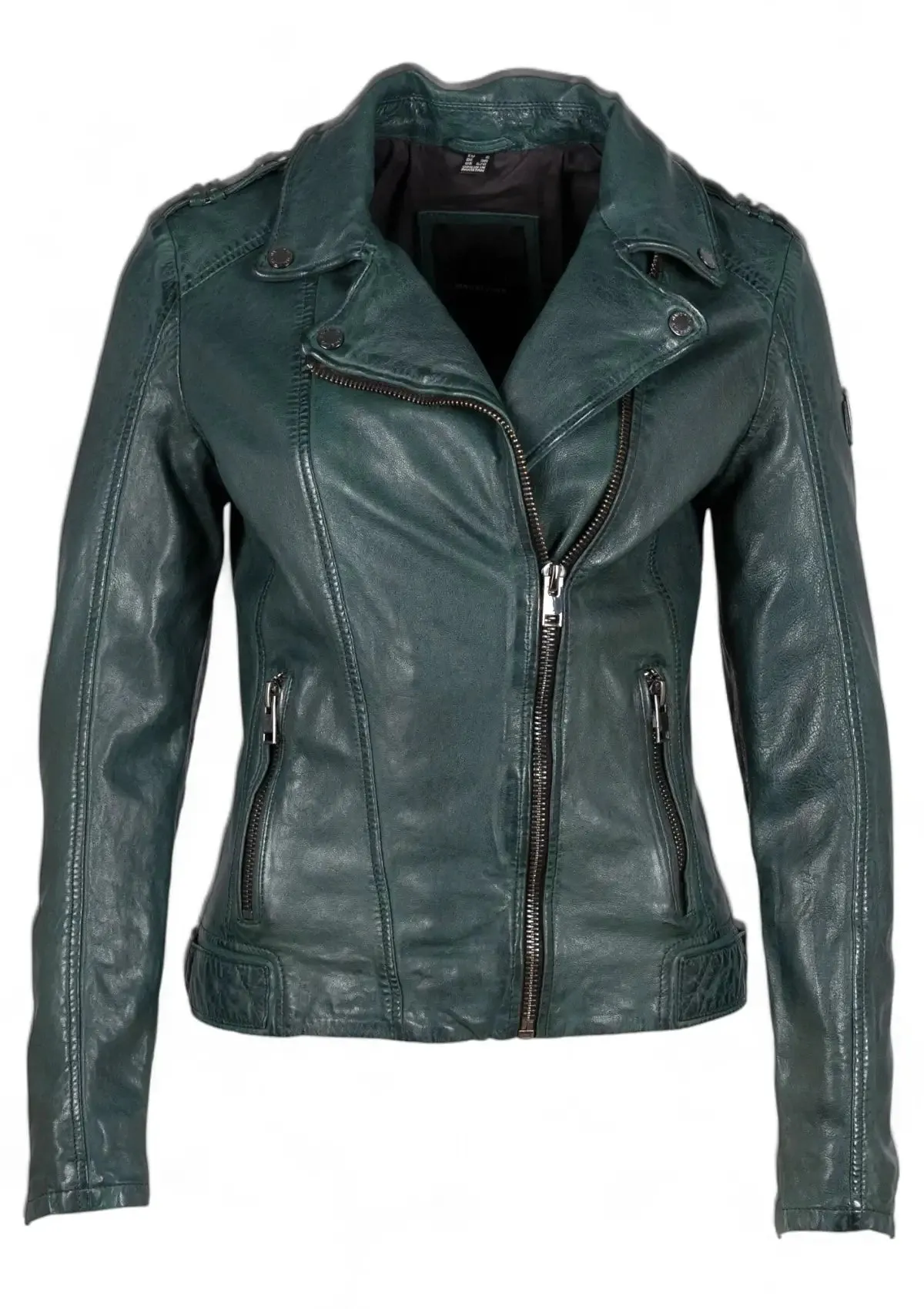 Kyra Leather Mix Jacket - Dark Green