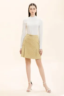 Louise A-line Back Zipper Brocade Mini Skirt