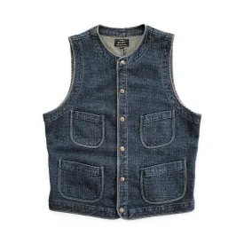 Men's Vintage Style Sleeveless Jacket with O-Neck and Pockets