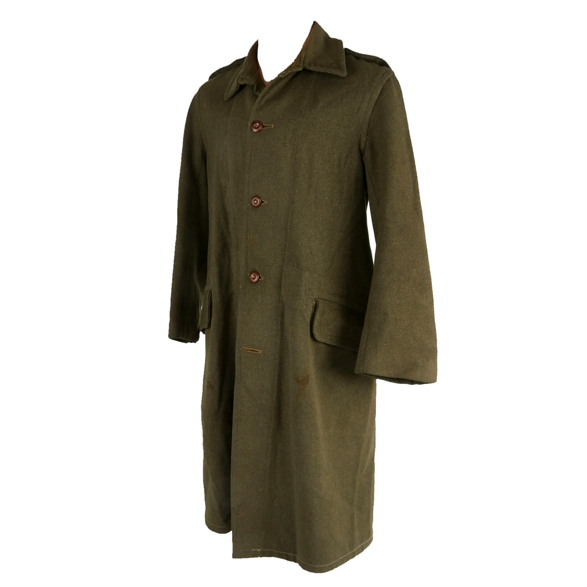 Original WWII Second Australian Imperial Force P-1917 Tunic Dated 1942 with 1945 Dated Wool Greatcoat Both With Insignia - 2 Items