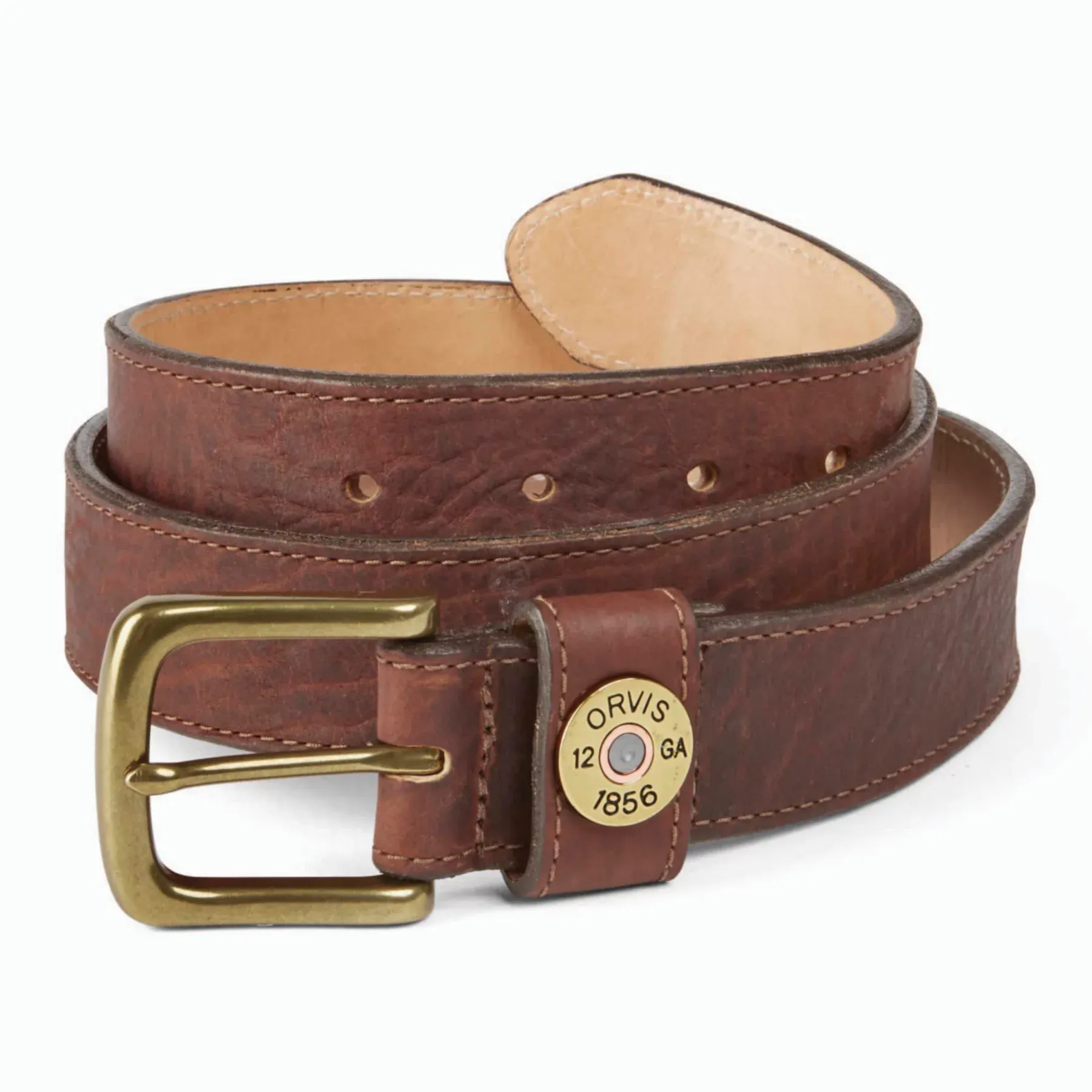 Orvis Bison Leather Shotshell Belt / Brown