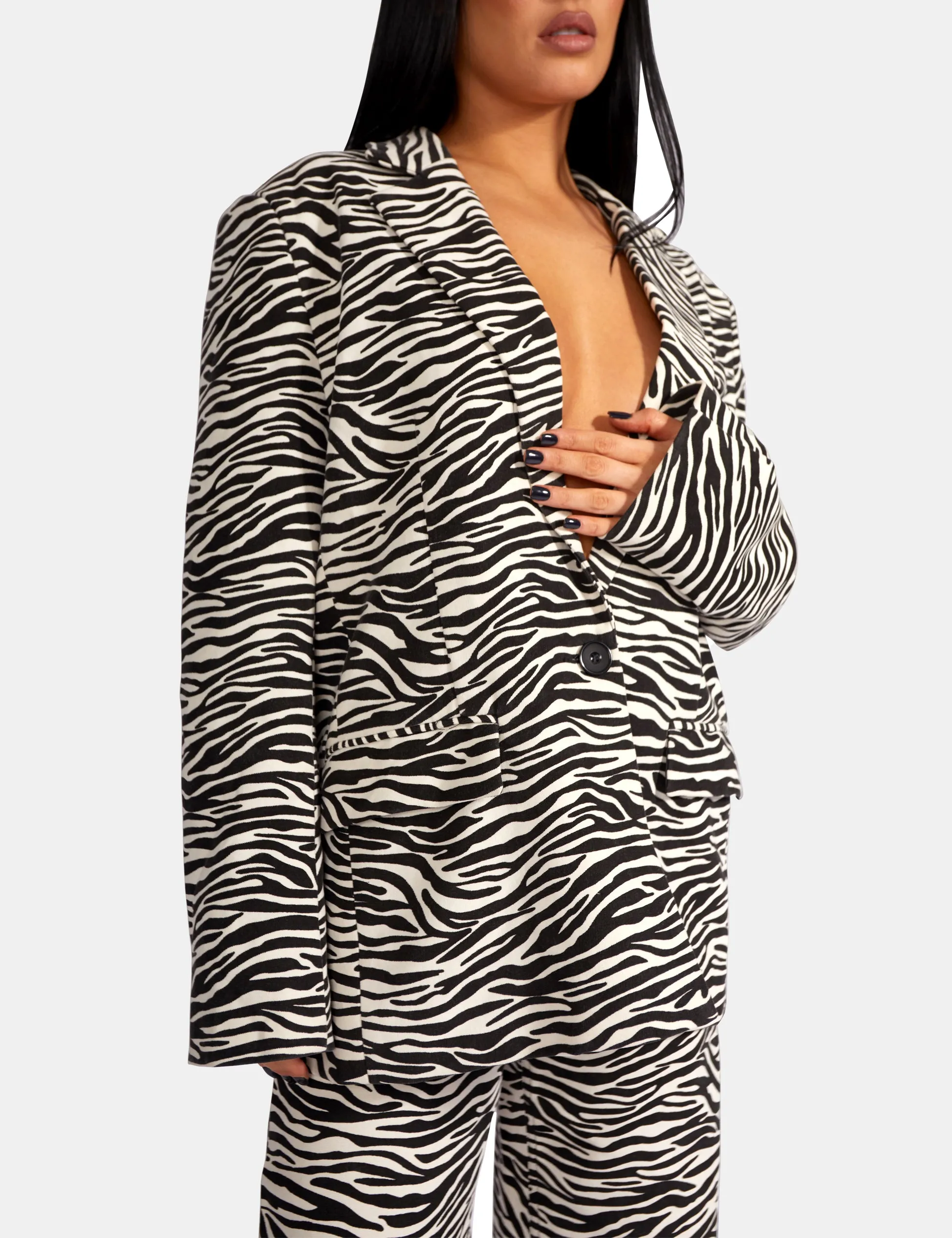 Oversized Relaxed Blazer Zebra