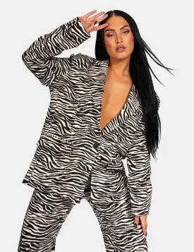 Oversized Relaxed Blazer Zebra