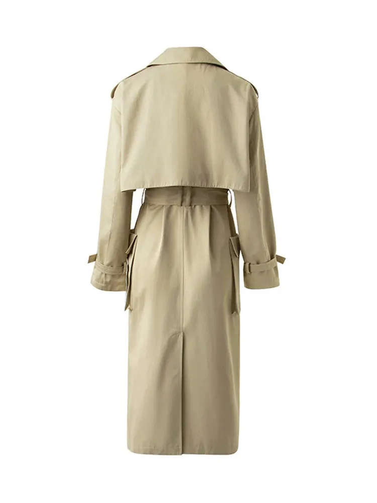 Pre Order:  Double-Breasted Cape Trench Coat