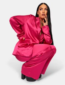 Satin Dad Blazer Pink