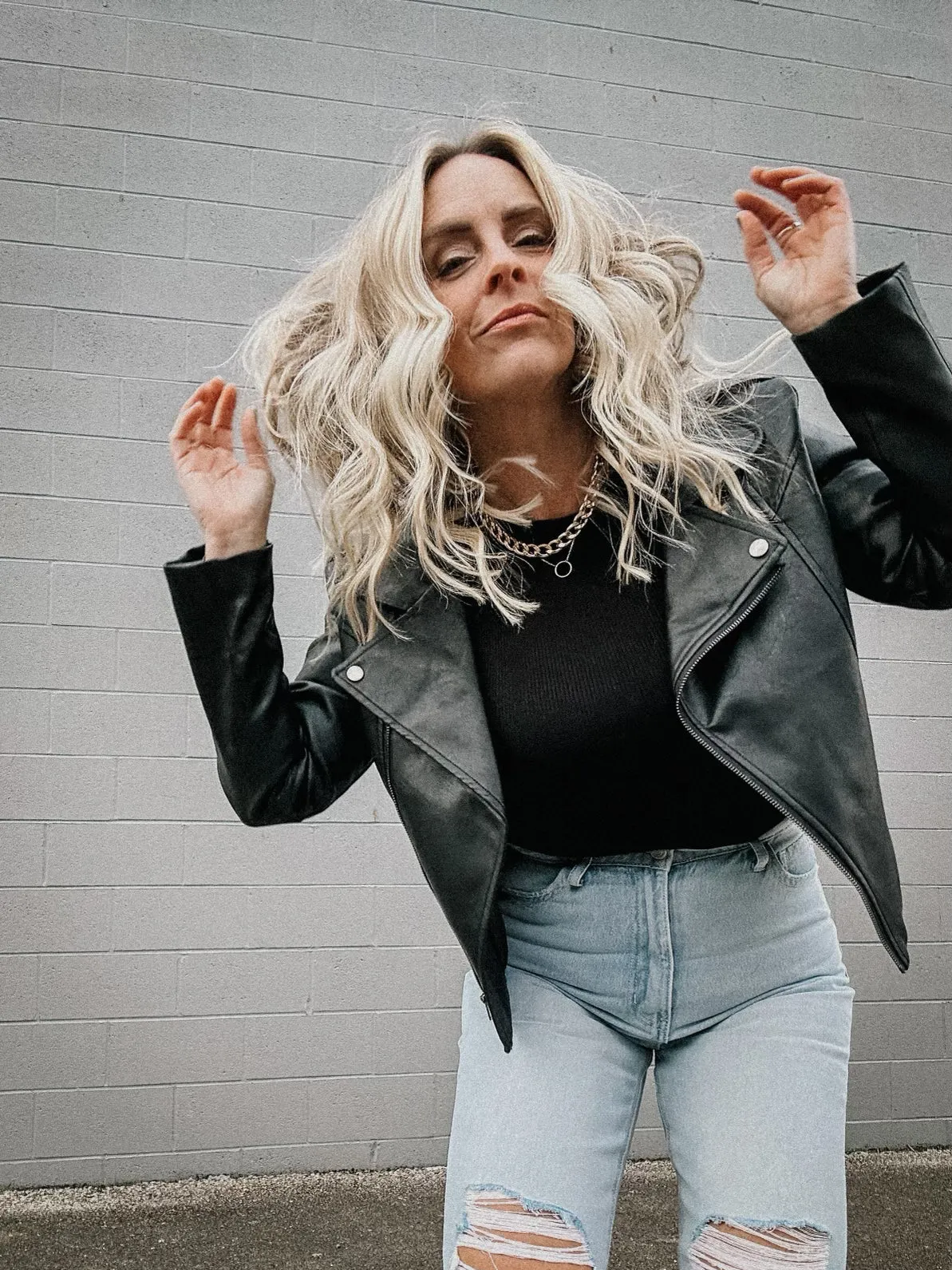 Stadium Vegan Leather Moto Jacket