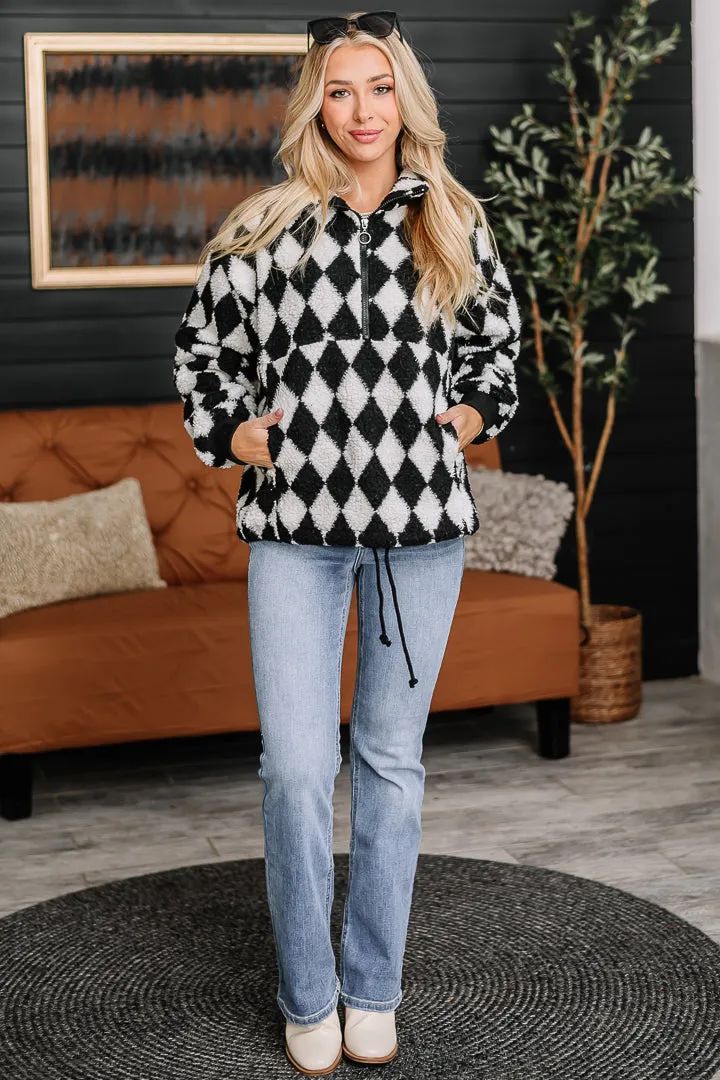 The Finish Line Argyle Sherpa Pullover