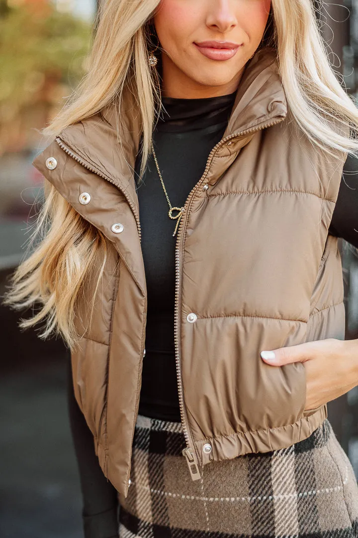 Till We Meet Again Puffer Vest | Brown