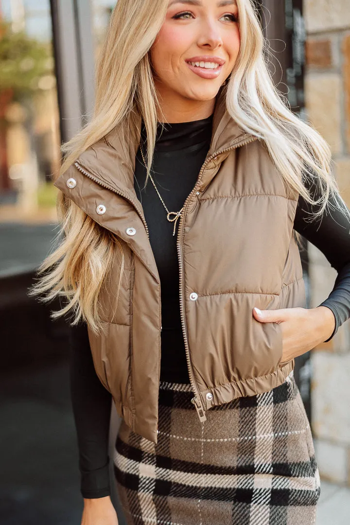 Till We Meet Again Puffer Vest | Brown