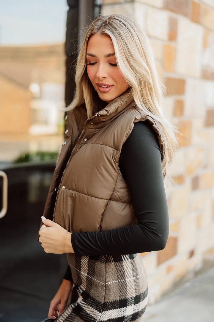 Till We Meet Again Puffer Vest | Brown