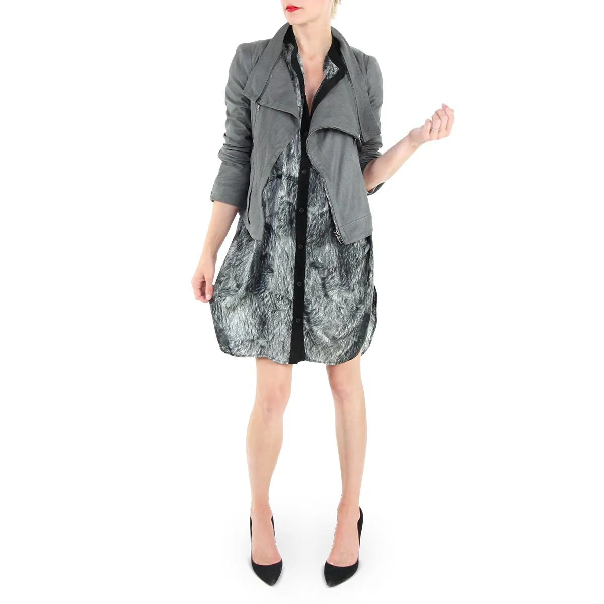 Tisdale Batwing Shirtdress in Ash