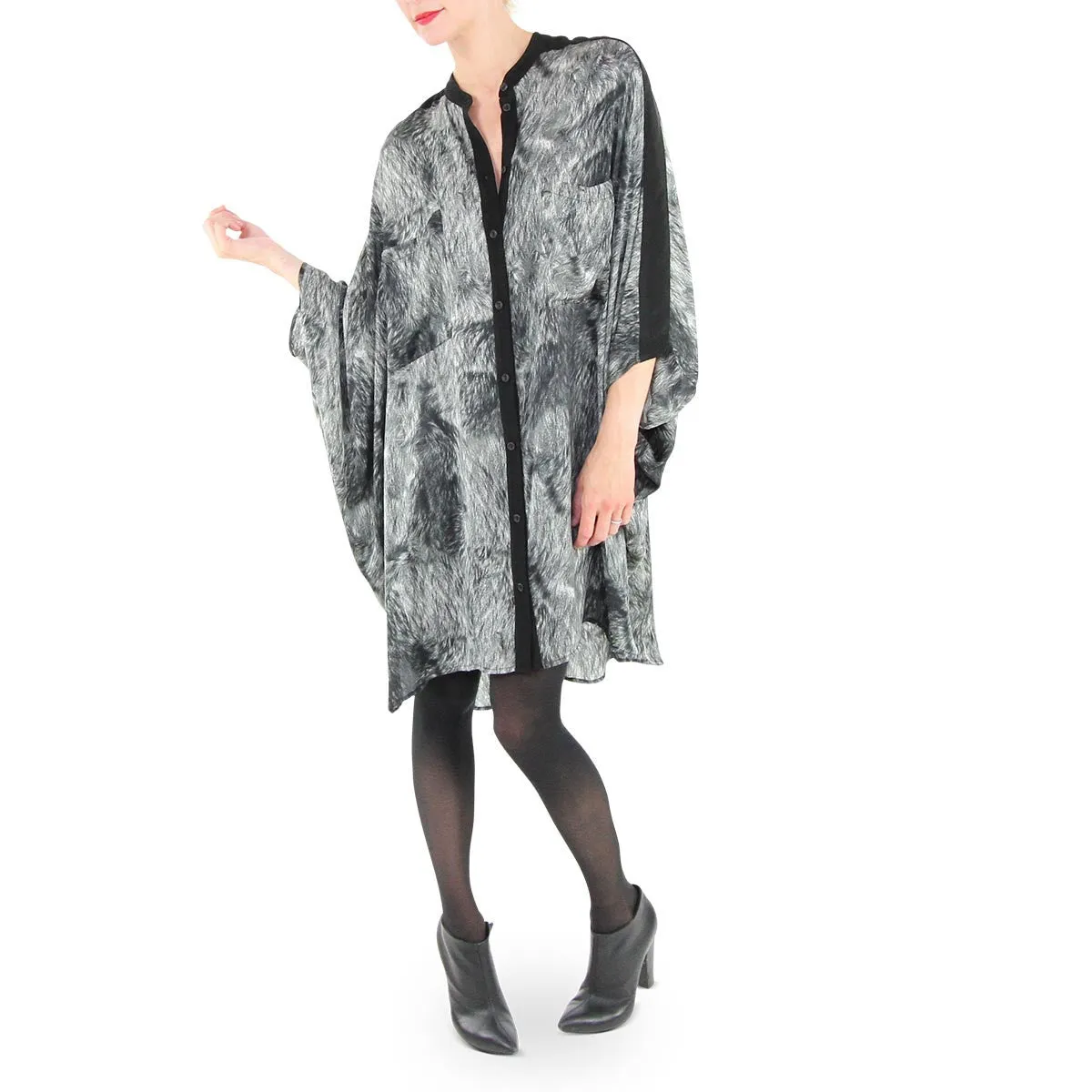 Tisdale Batwing Shirtdress in Ash