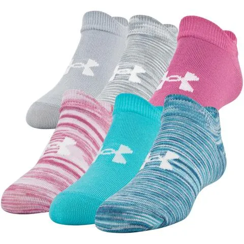 Under Armour Socks - Youth Essential No Show 6 Pack Assorted