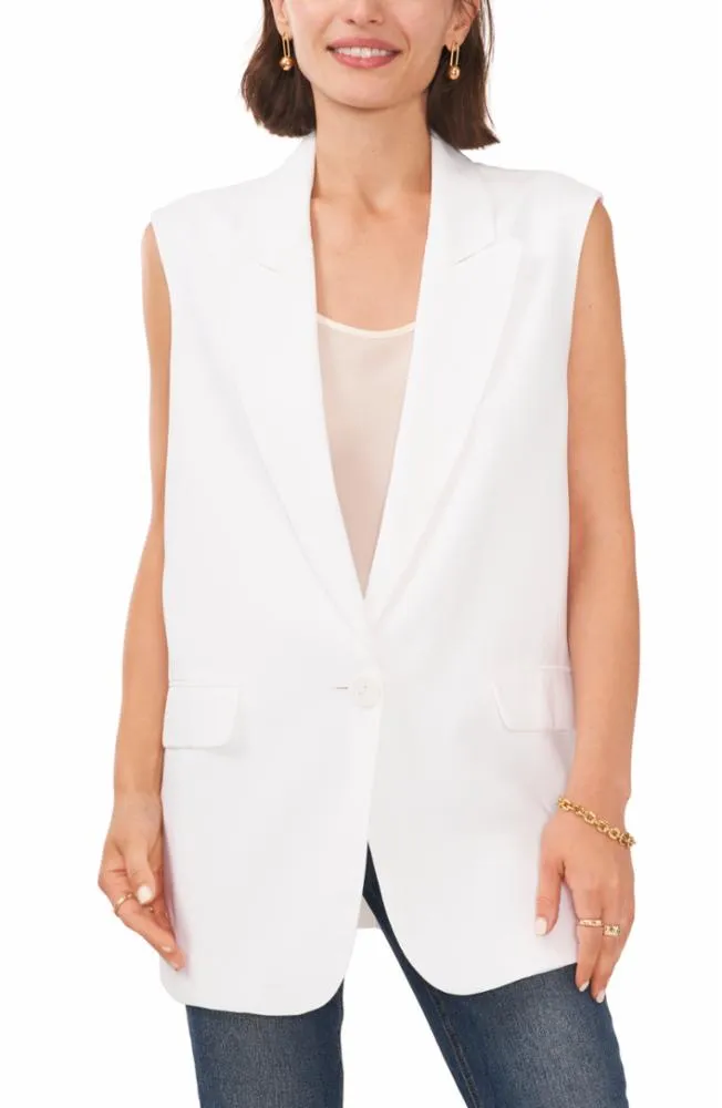 Vince Camuto Apparel BLAZER VEST WITH ONE BUTTON V145/ULTRA WHITE