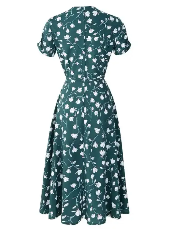 Women’s Bohemian Beach Dress Chiffon Print Swing Dress