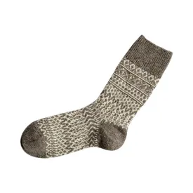 Wool Jacquard Socks - Grey