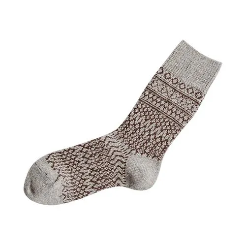 Wool Jacquard Socks - Grey